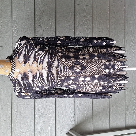 Free People Deco Lace Mini Long Sleeve Dress Fairy Whimsigoth Size 4 - Picture 4 of 13